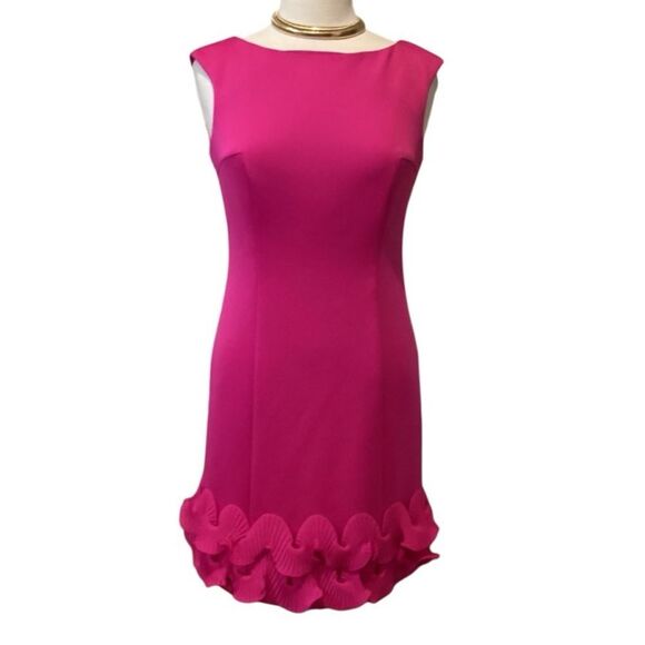 Eliza J Fuchsia Sheath Lined Dress Sz 6 - Picture 1 of 12